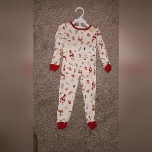 Festive Kids One Piece Pajamas - Red and White